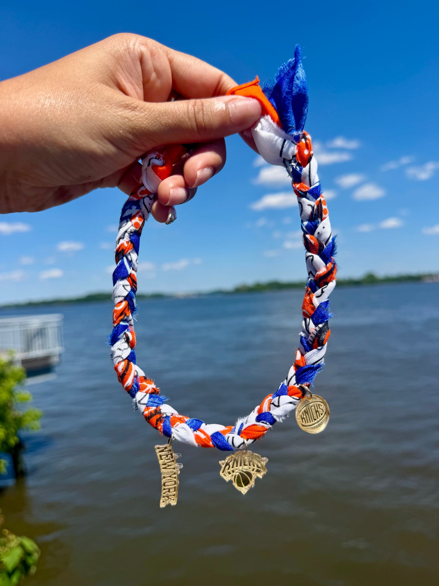 Knicks inspired Bandana Charm Necklace