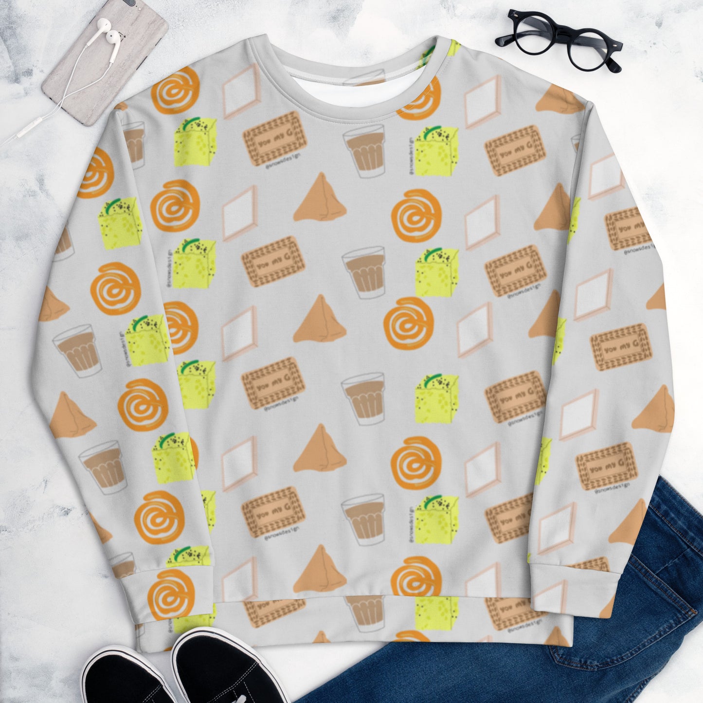 Desi Khana- Snacks gray sweater